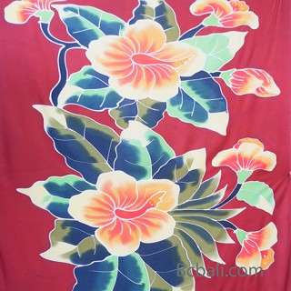 rayon sarongs handpainting two flowers made in bali